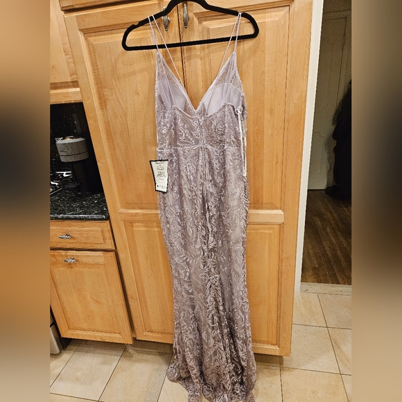 Speechless Juniors Lavender Embroidered V-Neck Illusion Prom Gown Dress Size 13 - Picture 10 of 12